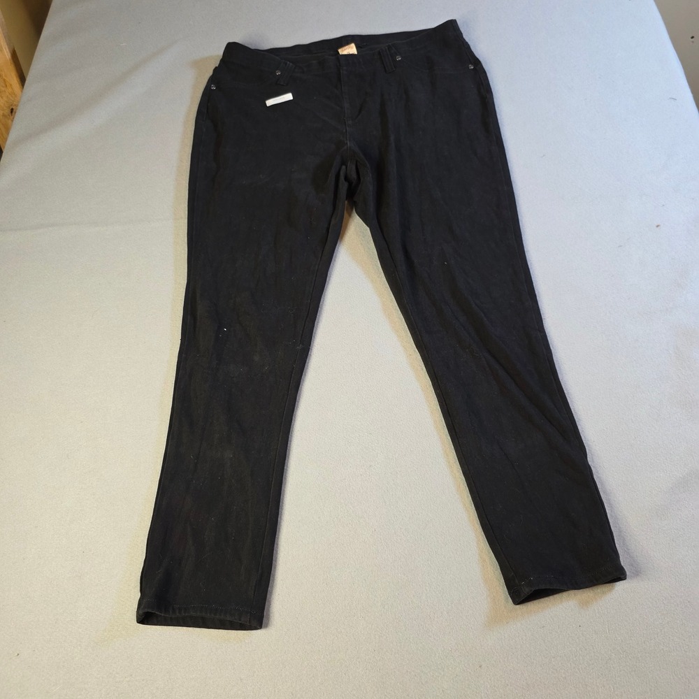 Faded Glory Black Jeggings Womens 2X 18W-20W Skinny Stretch Pull On Pants